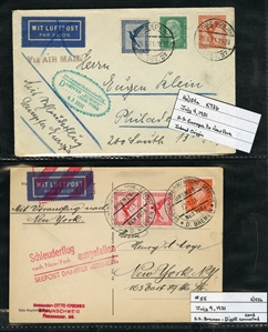 LARGE LOTS AND COLLECTIONS WORLDWIDE COVERS and POSTAL HISTORY Catapult Flights 1932-35 collection of 263 covers or cards, mostly Germany and United States, also Switzerland (5), France (3) and...
