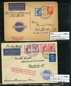 LARGE LOTS AND COLLECTIONS WORLDWIDE COVERS and POSTAL HISTORY Catapult Flights 1932-35 collection of 263 covers or cards, mostly Germany and United States, also Switzerland (5), France (3) and...
