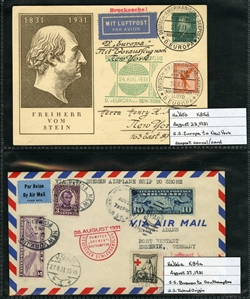 LARGE LOTS AND COLLECTIONS WORLDWIDE COVERS and POSTAL HISTORY Catapult Flights 1932-35 collection of 263 covers or cards, mostly Germany and United States, also Switzerland (5), France (3) and...