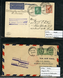LARGE LOTS AND COLLECTIONS WORLDWIDE COVERS and POSTAL HISTORY Catapult Flights 1932-35 collection of 263 covers or cards, mostly Germany and United States, also Switzerland (5), France (3) and...
