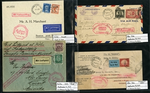 LARGE LOTS AND COLLECTIONS WORLDWIDE COVERS and POSTAL HISTORY Catapult Flights 1932-35 collection of 263 covers or cards, mostly Germany and United States, also Switzerland (5), France (3) and...