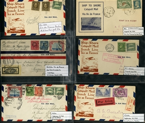 LARGE LOTS AND COLLECTIONS WORLDWIDE COVERS and POSTAL HISTORY Catapult Flights 1932-35 collection of 263 covers or cards, mostly Germany and United States, also Switzerland (5), France (3) and...
