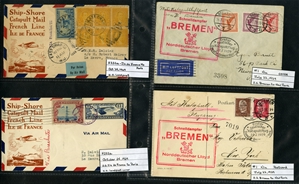 LARGE LOTS AND COLLECTIONS WORLDWIDE COVERS and POSTAL HISTORY Catapult Flights 1932-35 collection of 263 covers or cards, mostly Germany and United States, also Switzerland (5), France (3) and...