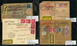 LARGE LOTS AND COLLECTIONS WORLDWIDE COVERS and POSTAL HISTORY Catapult Flights 1932-35 collection of 263 covers or cards, mostly Germany and United States, also Switzerland (5), France (3) and...