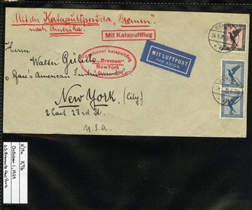 LARGE LOTS AND COLLECTIONS WORLDWIDE COVERS and POSTAL HISTORY Catapult Flights 1932-35 collection of 263 covers or cards, mostly Germany and United States, also Switzerland (5), France (3) and...
