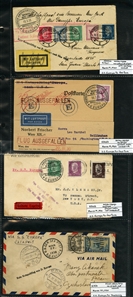 LARGE LOTS AND COLLECTIONS WORLDWIDE COVERS and POSTAL HISTORY Catapult Flights 1932-35 collection of 263 covers or cards, mostly Germany and United States, also Switzerland (5), France (3) and...