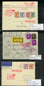 LARGE LOTS AND COLLECTIONS WORLDWIDE COVERS and POSTAL HISTORY Catapult Flights 1932-35 collection of 263 covers or cards, mostly Germany and United States, also Switzerland (5), France (3) and...