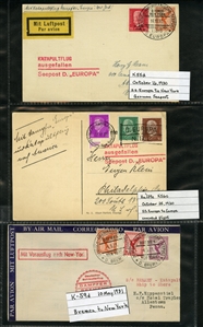 LARGE LOTS AND COLLECTIONS WORLDWIDE COVERS and POSTAL HISTORY Catapult Flights 1932-35 collection of 263 covers or cards, mostly Germany and United States, also Switzerland (5), France (3) and...