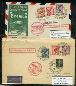 LARGE LOTS AND COLLECTIONS WORLDWIDE COVERS and POSTAL HISTORY Catapult Flights 1932-35 collection of 263 covers or cards, mostly Germany and United States, also Switzerland (5), France (3) and...